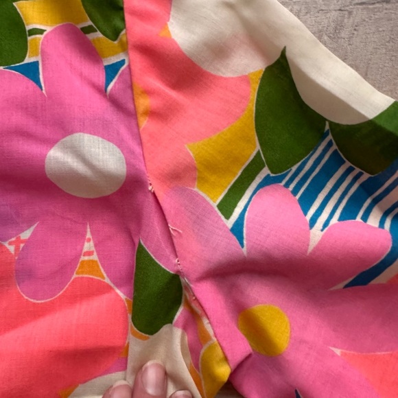 Vintage 70s Handmade Floral Flower Power Jumpsuit - Picture 3 of 10